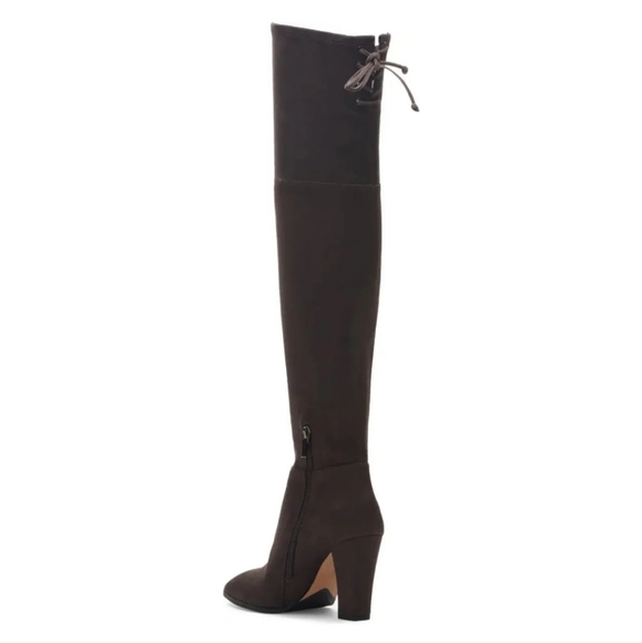 Sexy Vince Camuto Fitted Microsuede Dark Gray Over the Knee Boots - Picture 5 of 10